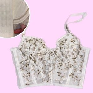 white floral corset top
